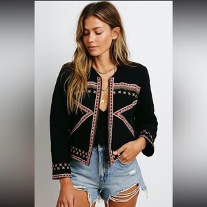NWT FLANNEL Quilted Embroidered Savannah Jacket